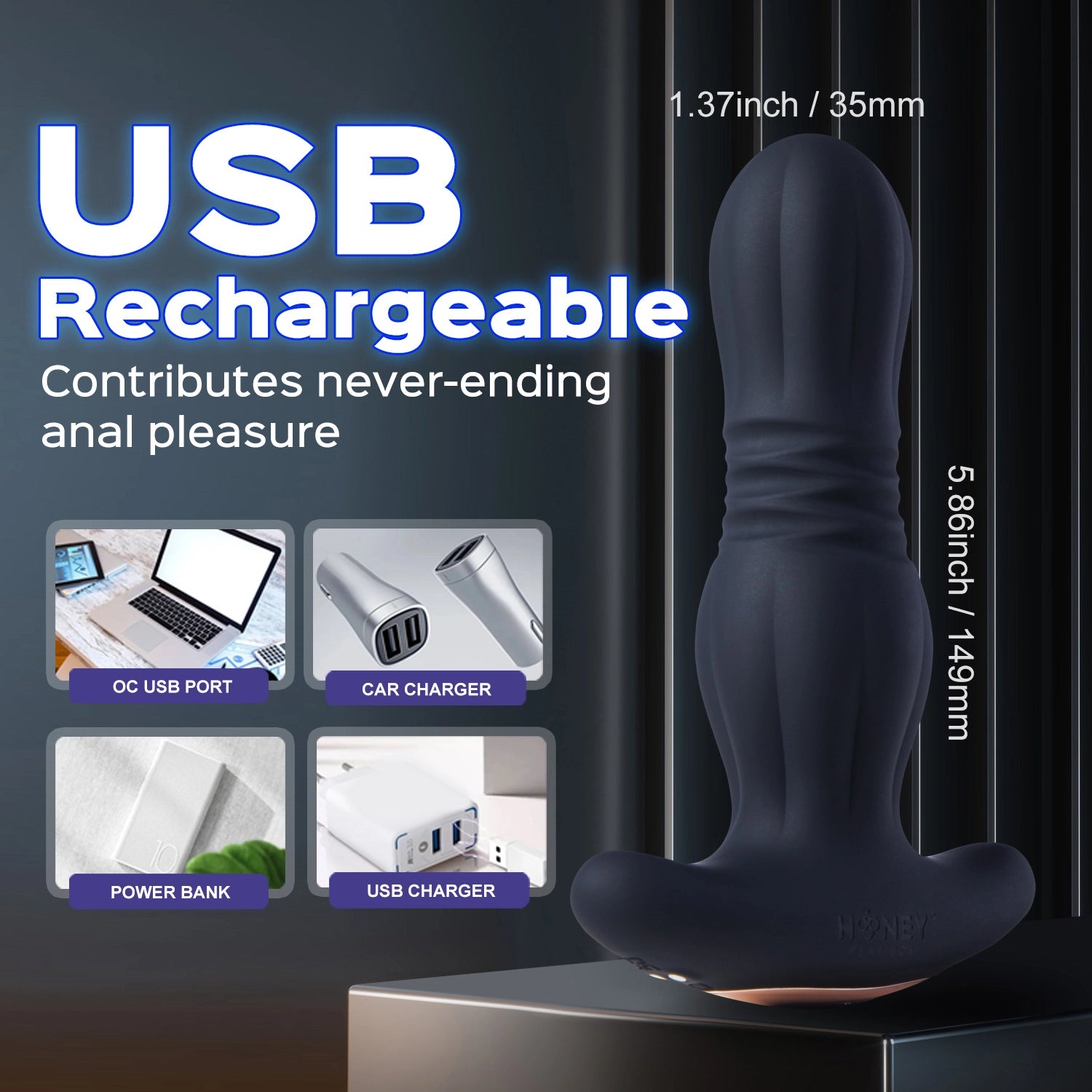 Agas - Thrusting Butt Plug with Remote Control