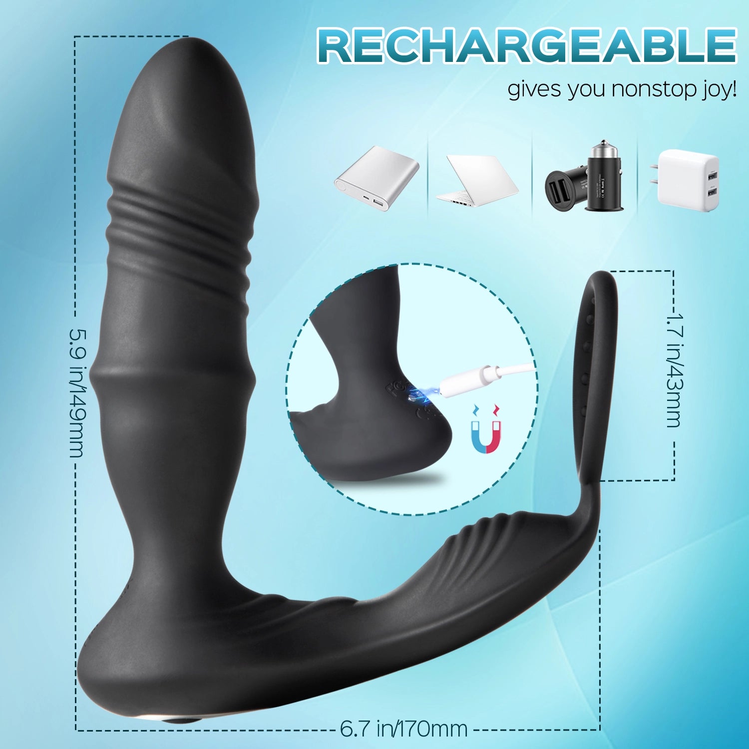 Luca - Thrusting Prostate Massager with Cock Ring 