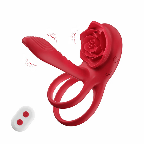 Polly - Remote Control Vibrating Penis Sleeve Double Cock Ring & Clitoral Stimulator