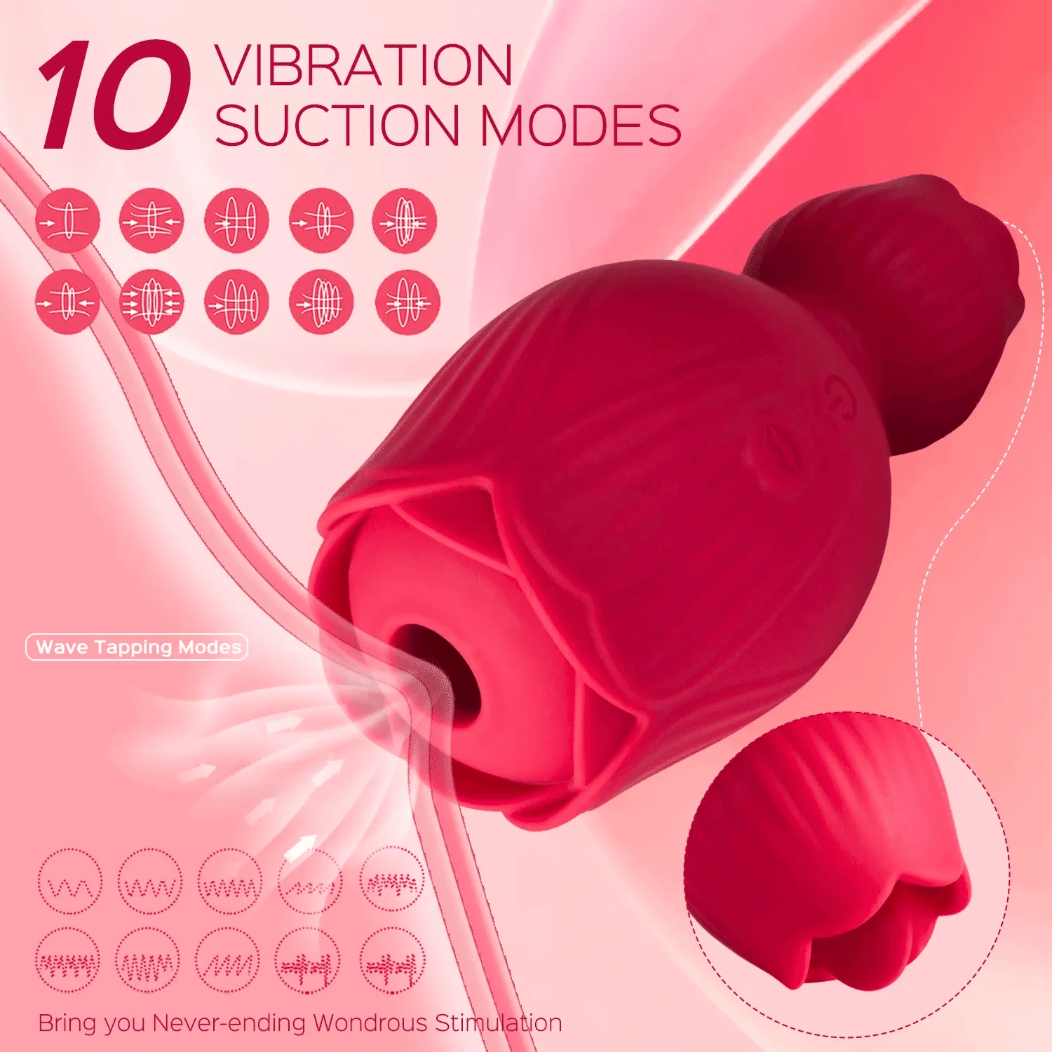 Rose Queen - 2 In 1 Rose Clit Sucker Vibrator With Tongue