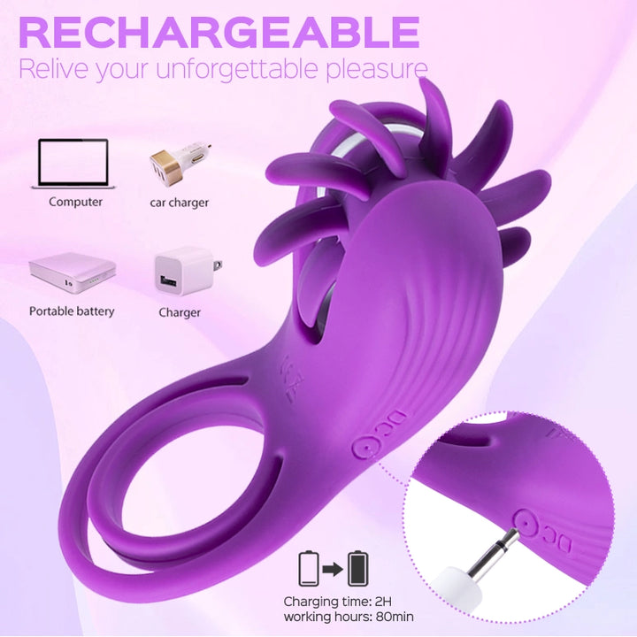 Roxy - Clit Licking & Vibrating Dual Penis Ring - Juntame Juntame | Shop Sex Toys and More Roxy - Clit Licking & Vibrating Dual Penis Ring - Juntame Juntame | Shop Sex Toys and More