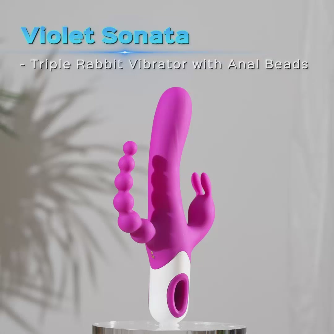 Violet Sonata - Triple Rabbit Vibrator with Anal Beads 