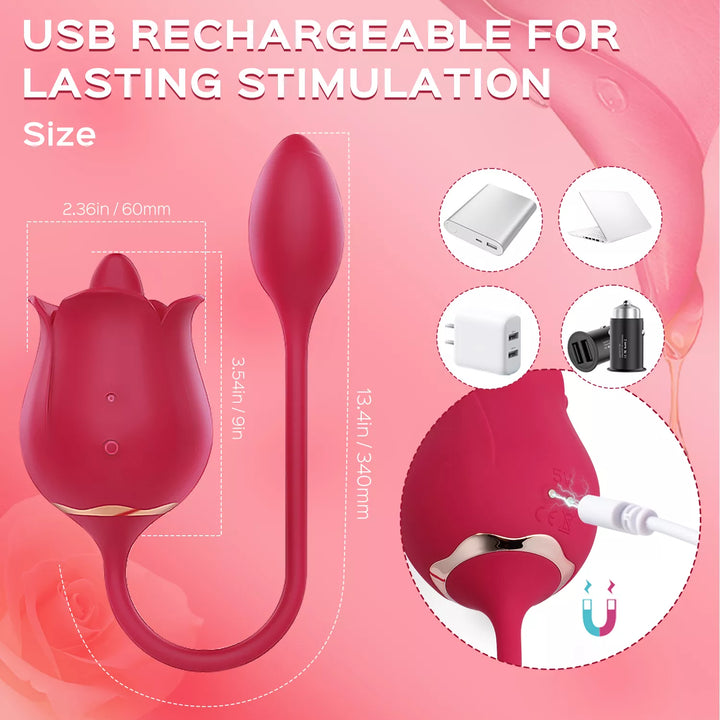 Rosie Rebellion - The Rose Toy Clit Licker & Vibrating Egg - Juntame Juntame | Shop Sex Toys and More Rosie Rebellion - The Rose Toy Clit Licker & Vibrating Egg - Juntame Juntame | Shop Sex Toys and More